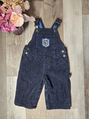PLACE Navy Corduroy Baby Overalls Size 6–9M